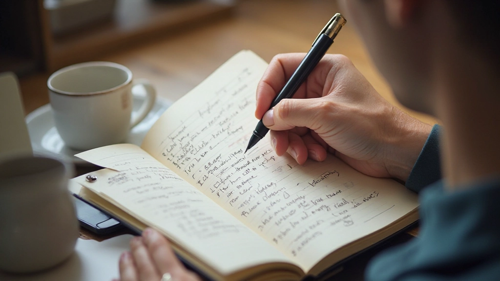 Handschriftelijke to-do lijst in notitieboekje met pen
