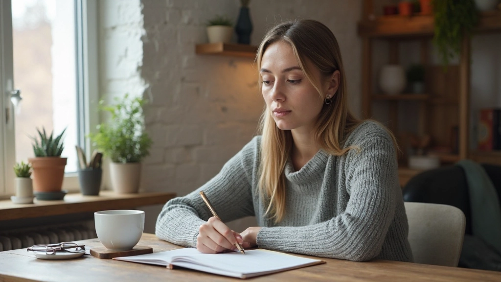 Persoon die gefocust aan een bureau werkt met een gestructureerde dagplanner naast zich